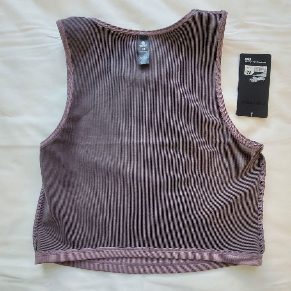 90Ā Degree By Reflex Mauve Ribbed Knit Tank Size M - Picture 5 of 8